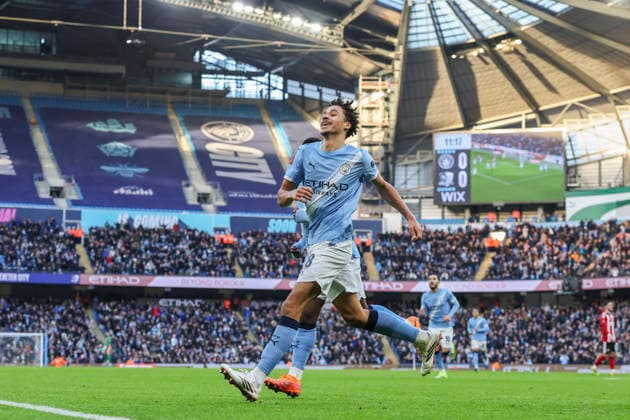 Manchester City v Exeter City, Emirates FA Cup Manchester City defender Max Alleyne scores a GOAL 1-0 and celebrates during the Manchester City v Exeter City Emirates FA Cup Third Round match at the Etihad Stadium, Manchester, England on 10 January 2026 Credit: Phil Duncan Every Second Media Editorial use only. All images are copyright Every Second Media Limited. No images may be reproduced without prior permission. All rights reserved. Premier League and Football League images are subject to licensing agreements with Football DataCo Limited. see https: www.football-dataco.com Copyright: xIMAGO EveryxSecondxMediax ESM-1745-0008 PhilxDuncanx xEveryxSecondxMediax