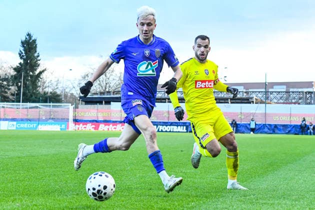 FOOTBALL : US Orleans vs AS Monaco - Coupe de France - 16e de finale - 10 01 2026 Aleksandr Golovin (AS Monaco) Guillaume Khous (US Orleans) OrleansFrance  Copyright: xBaptistexAutissierx