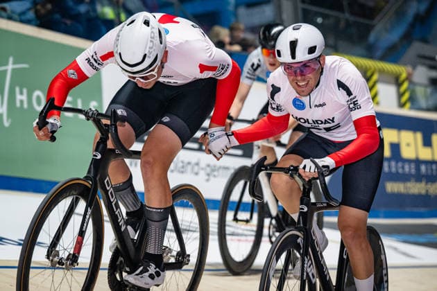 RAYFER Ilay, ERLICH Gefen: Sixdays Bremen 2026 Team 1 - RAYFER Ilay ( ISR ) - ERLICH Gefen ( ISR ) Querformat - quer - horizontal - Landscape - Event Veranstaltung: Sixdays Bremen 2026 - Category Kategorie: Cycling - Track cycling, Rad, Radsport, Bahnrad, Bahn Sixdays - U19 Men Juniors - Location Ort: Europe Germany - Bremen - ÖVB Arena - Discipline: Andy Kappes Cup - Madison - Distance: ... m - Date Datum: 10.01.2026 Saturday Day 2 -