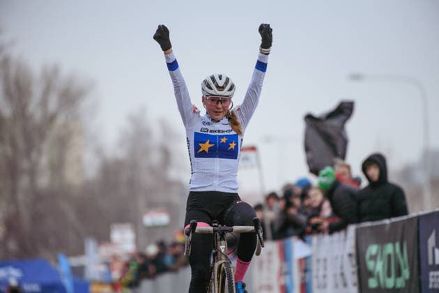 Czech cyclocross national championships, cyclocross, junior women, Barbora Bukovska wins, on January 10, 2026, Ostrava, Czechia. (CTKxPhoto JanxBrychta) CTKPhotoF202601100021201  CTKPhotoF202601100021201