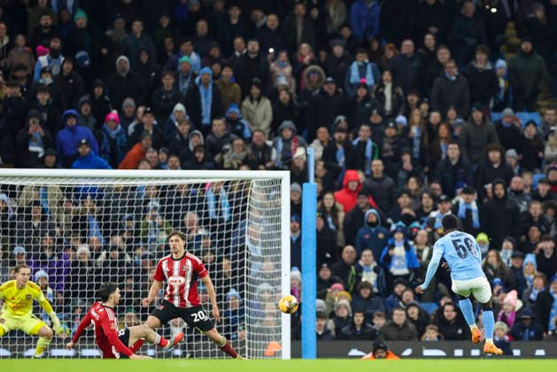 Manchester City v Exeter City, Emirates FA Cup Manchester City forward Ryan McAidoo (56) scores a GOAL 9-0 during the Manchester City v Exeter City Emirates FA Cup Third Round match at the Etihad Stadium, Manchester, England on 10 January 2026 Credit: Phil Duncan Every Second Media Editorial use only. All images are copyright Every Second Media Limited. No images may be reproduced without prior permission. All rights reserved. Premier League and Football League images are subject to licensing agreements with Football DataCo Limited. see https: www.football-dataco.com Copyright: xIMAGO EveryxSecondxMediax ESM-1745-0106 PhilxDuncanx xEveryxSecondxMediax