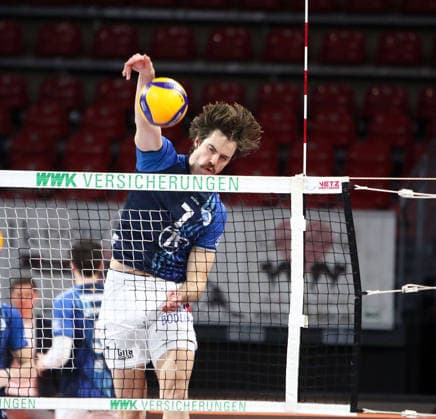 Patrick HOBUS (Friedrichshafen), He-Volleyball, 1. BL, 25 26, WWK Herrschingvs VfB Frierichshafen, BMW Park, Muenchen, Copyright: WolfgangxFehrmann