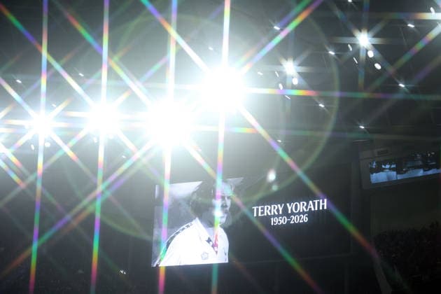 The stadium remembers Terry Yorath at the Tottenham Hotspur v Aston Villa Emirates FA Cup match, at the Tottenham Hotspur Stadium, London, UK on 10th January, 2026. 