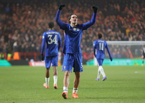 Charlton Athletic v Chelsea, Emirates FA Cup third round, The Valley, London, UK - 10 01 2026 Marc Guiu of Chelsea celebrates scoring their third goal during the Emirates FA Cup away game against Charlton Athletic at the Valley London The Valley London GBR, UK NEWSPAPERS OUT Copyright: xMarkxGreenwoodx