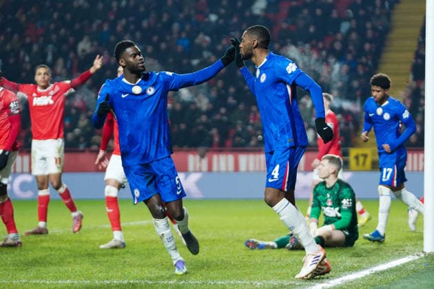 Charlton Athletic v Chelsea, Emirates FA Cup Tosin Adarabioyo of Chelsea celebrating his goal to make it 0-2 during the Charlton Athletic v Chelsea Emirates FA Cup Third Round match at The Valley, London, England on 10 January 2026 Credit: Dylan Hepworth Every Second Media Editorial use only. All images are copyright Every Second Media Limited. No images may be reproduced without prior permission. All rights reserved. Premier League and Football League images are subject to licensing agreements with Football DataCo Limited. see https: www.football-dataco.com Copyright: xIMAGO EveryxSecondxMediax ESM-1744-0113 DylanxHepworthx xEveryxSecondxMediax