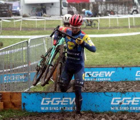 lsb - Radsport - Cyclo Cross - Deutsche Meisterschaften in Bensheim - 10. und 11.01.2026 - Saison 2025-2026 - Bensheim v. l. Louis Leidert Lidl-Trek-Team Aktion, Einzelbild, -