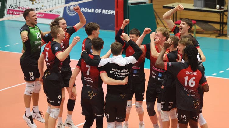 Ludwigsburg , Volleyball Bundesliga , Barock Volleys MTV Ludwigsburg vs. FT 1844 Freiburg , Jubel Ludwigsburg