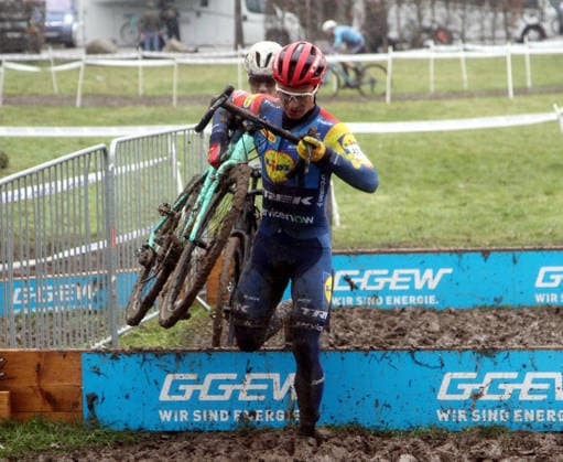 lsb - Radsport - Cyclo Cross - Deutsche Meisterschaften in Bensheim - 10. und 11.01.2026 - Saison 2025-2026 - Bensheim v. l. Louis Leidert Lidl-Trek-Team Aktion, Einzelbild, -