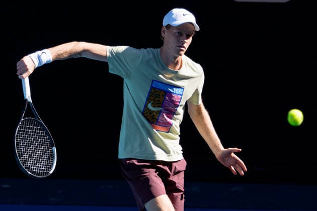 January 11, 2026: The defending champion JANNIK SINNER of Italy practises on Margaret Court Arena ahead of the 2026 Australian Open in Melbourne, Australia which starts in one weekÃ¢â‚¬â ¢s time. Cal Media Melbourne Australia - ZUMAc04_ 20260111_faf_c04_002 Copyright: xSydneyxLowx