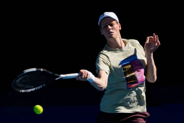 January 11, 2026: The defending champion JANNIK SINNER of Italy practises on Margaret Court Arena ahead of the 2026 Australian Open in Melbourne, Australia which starts in one weekÃ¢â‚¬â ¢s time. Cal Media Melbourne Australia - ZUMAc04_ 20260111_faf_c04_007 Copyright: xSydneyxLowx