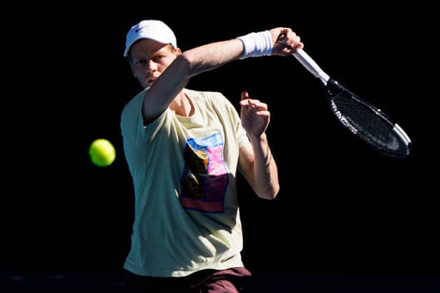 January 11, 2026: The defending champion JANNIK SINNER of Italy practises on Margaret Court Arena ahead of the 2026 Australian Open in Melbourne, Australia which starts in one weekÃ¢â‚¬â ¢s time. Cal Media Melbourne Australia - ZUMAc04_ 20260111_faf_c04_010 Copyright: xSydneyxLowx