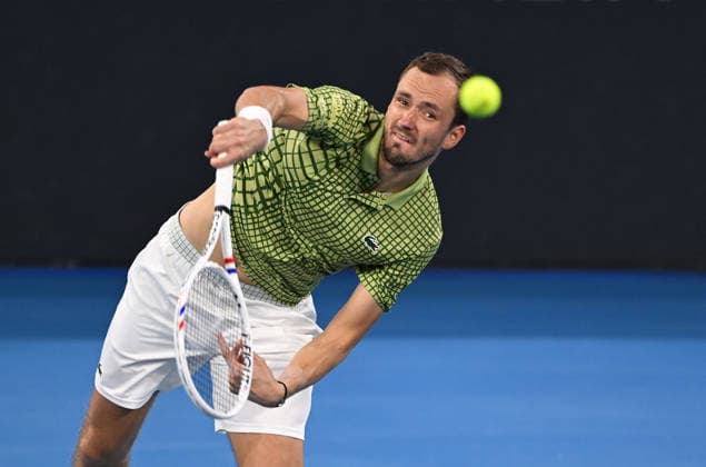 TENNIS BRISBANE INTERNATIONAL, Daniil Medvedev of Russia in action during the Mens Singles final against against Brandon Nakashima of USA at the Brisbane International tennis tournament at Pat Rafter Arena in Brisbane, Sunday, January 11, 2026. ( NO ARCHIVING, EDITORIAL USE ONLY BRISBANE QUEENSLAND AUSTRALIA  Copyright: xDAVExHUNTx 20260111135762823767