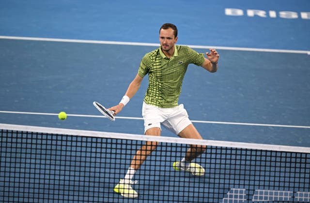 TENNIS BRISBANE INTERNATIONAL, Daniil Medvedev of Russia in action during the Mens Singles final against against Brandon Nakashima of USA at the Brisbane International tennis tournament at Pat Rafter Arena in Brisbane, Sunday, January 11, 2026. ( NO ARCHIVING, EDITORIAL USE ONLY BRISBANE QUEENSLAND AUSTRALIA  Copyright: xDAVExHUNTx 20260111148782473649