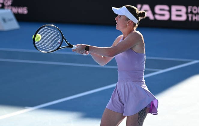 Ukraine™s Elina Svitolina during her singles final at the ASB Classic Women™s WTA250 tennis tournament at Manuka Doctor Arena, Auckland,New Zealand. Sunday 11 January 2026. Photo: Andrew Cornaga z Auckland New Zealand Copyright: xAndrewxCornaga x