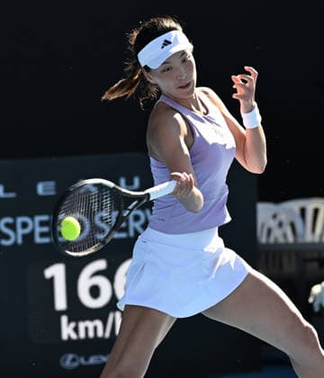 China™s Xinyu Wang during her singles final at the ASB Classic Women™s WTA250 tennis tournament at Manuka Doctor Arena, Auckland,New Zealand. Sunday 11 January 2026. Photo: Andrew Cornaga z Auckland New Zealand Copyright: xAndrewxCornaga x