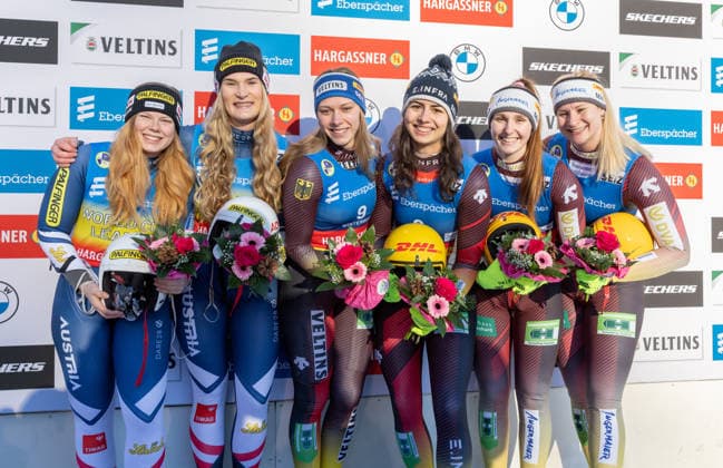picture: Selina Egle, Lara Michaela Kipp (AUT), Jessica Degenhardt, Cheyenne Rosenthal (GER), Dajana Eitberger, Magdalena Matschina (GER) 11.01.2026 luge 5. FIL Eberspächer Luge World Cup, VELTINS Ice Arena Winterberg, Nordrhein-Westfalen, Germany (GER) Women™s Doubles photographer: FIL Michael Kristen *** picture Selina Egle, Lara Michaela Kipp AUT , Jessica Degenhardt, Cheyenne Rosenthal GER , Dajana Eitberger, Magdalena Matschina GER 11 01 2026 luge 5 FIL Eberspächer Luge World Cup, VELTINS Ice Arena Winterberg, Nordrhein Westfalen, Germany GER Women™s Doubles photographer FIL Michael Kristen