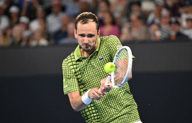 TENNIS BRISBANE INTERNATIONAL, Daniil Medvedev of Russia in action during the Mens Singles final against against Brandon Nakashima of USA at the Brisbane International tennis tournament at Pat Rafter Arena in Brisbane, Sunday, January 11, 2026. ( NO ARCHIVING, EDITORIAL USE ONLY BRISBANE QUEENSLAND AUSTRALIA  Copyright: xDAVExHUNTx 20260111138697976774