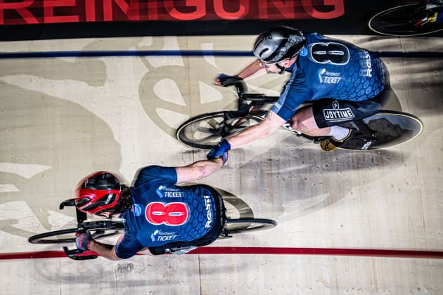 EEFTING Roy, CONSTANT Matteo: Sixdays Bremen 2026 Team 8 - NORDWEST TICKET - EEFTING Roy ( NED ) - Black - CONSTANT Matteo ( SUI ) - Red Querformat - quer - horizontal - Landscape - Event Veranstaltung: Sixdays Bremen 2026 - Category Kategorie: Cycling - Track cycling, Rad, Radsport, Bahnrad, Bahn Sixdays - Elite Men - Location Ort: Europe Germany - Bremen - ÖVB Arena - Discipline: Madison - Distance: ... m - Date Datum: 10.01.2026 Saturday Day 2 -