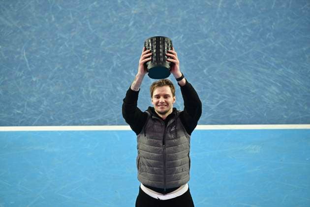 Alexander Bublik Get Hong Kong Tennis Open(ATP250) Champion Alexander Bublik, a Kazakhstan tennis player, posing photo with the championship trophy of Hong Kong Tennis Open(ATP250) after the match on January 11, 2026 in Hong Kong. (Photo by Kobe Li Nexpher Images) Hong Kong