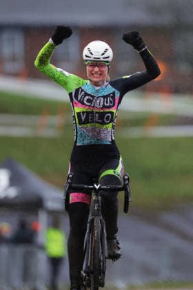 2026 Lloyds National Cyclo-cross Championships Picture by Alex Whitehead SWpix.com SWpix.com - 11 01 2026 - Cycling - 2026 Lloyds National Cyclo-Cross Championships - Junior Female Open, Gypsies Green, South Shields, England, Winner Peggy Knox (ViCiOUS VELO) Wins Her Third Consecutive National Cyclo-Cross Title Copyright: x xSWpix.comx(t axPhotographyxHubxLtd)xAlexxWhitehead SWpix.comx SWP-3159-0303