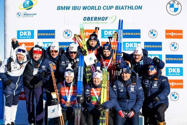 11.01.2026, GER, Biathlon, Saison 25 26, Maenner, BMW IBU World Cup Biathlon, Staffel 7,5km Isak Leknes Frey (NOR), Johannes Dale-Skjevdal (NOR), Martin Uldal (NOR), Vetle Sjaastad Christiansen (NOR) 98559 Oberhof LOTTO Thüringen ARENA am Rennsteig Rennsteighaus am Grenzadler Thüringen Deutschland *** 11 01 2026, GER, Biathlon, Season 25 26, Men, BMW IBU World Cup Biathlon, Relay 7,5km Isak Leknes Frey NOR , Johannes Dale Skjevdal NOR , Martin Uldal NOR , Vetle Sjaastad Christiansen NOR 98559 Oberhof LOTTO Thüringen ARENA am Rennsteig Rennsteighaus am Grenzadler Thüringen Germany