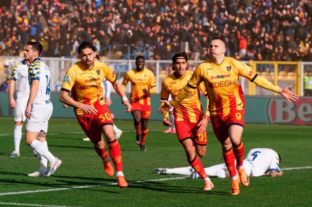 CALCIO - Serie A - US Lecce vs Parma Calcio Nikola Stulic of US Lecce celebrates after scoring a goal during US Lecce vs Parma Calcio, Italian soccer Serie A match in Lecce, Italy, January 11 2026 Lecce Italy  Copyright: xIPAxSport ABACAx