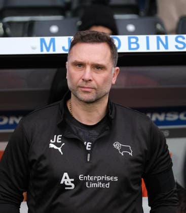 Derby County Head coach John Eustace seen prior to kick off during the Emirates FA Cup third round football match between Derby County and Leeds United at Pride Park Stadium in Derby. Copyright: xPaulxBonser SportsxPressxPhotox Sportspressphoto_SPR80765
