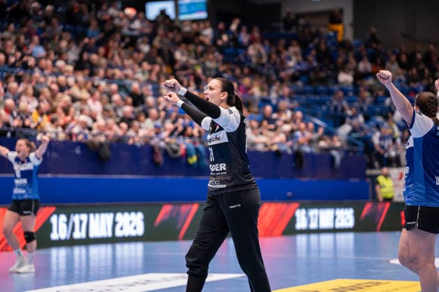 HSG Blomberg-Lippe (GER) vs. Chambray Touraine Handball (FRA), Handball, EHF European League Women, Gruppenphase, 11.1.2026, Saision 2025 2026, Lemgo Nicole Roth (HSG Blomberg-Lippe, 61) jubelt nach einem Tor Lemgo Phoenix Contact Arena Deutschland