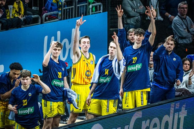 Basketball Berlin 11.01.2026 Saison 2025 2026 EasyCredit BBL 1. Bundesliga Männer, Herren Alba Berlin - MLP Academics Heidelberg Jubel Alba