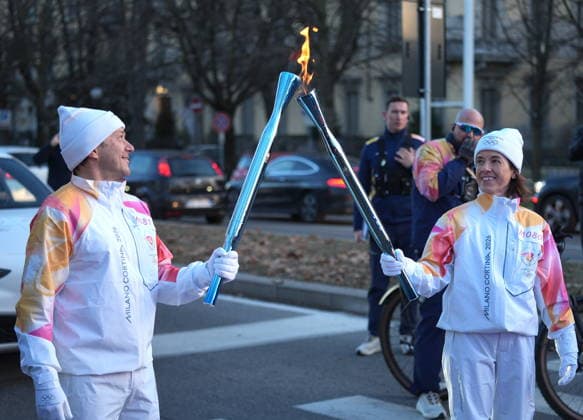 Turin, the arrival of the Milan-Cortina 2026 Olympic Flame, through the city along an 11 km route  Copyright: xriccardoxgiordanox xipa-agency.netx xriccardoxgiordanox IPA_Agency_IPA69938689
