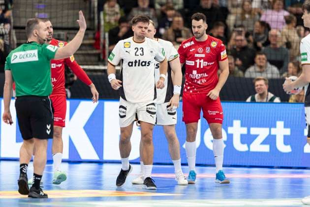 Men s Handball International: Germany vs. Croatia, 11.01.2026 HANNOVER, GERMANY - JANUARY 11: Renars Uscins ( 23 Germany) during the match between Men s Handball International: Germany vs. Croatia at ZAG Arena on January 11, 2026 in Hannover, Germany. Copyright: xBEAUTIFULxSPORTS KennyxBeelex