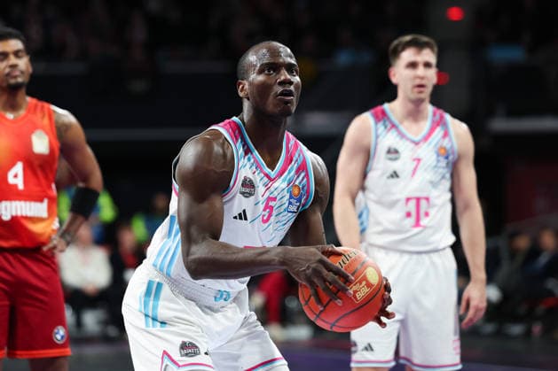 Tylan Birts (Telekom Baskets Bonn, 05), GER, FC Bayern Basketball vs. Telekom Baskets Bonn, Basketball, easycredit Basketball Bundesliga, 15. Spieltag, Saison 2025 2026, 11.01.2026, GER, FC Bayern Basketball vs. Telekom Baskets Bonn, Basketball, easycredit Basketball Bundesliga, 15. Spieltag, Saison 2025 2026, 11.01.2026 Muenchen Copyright: xEibner-Pressefoto JennixMaulx EP_JML