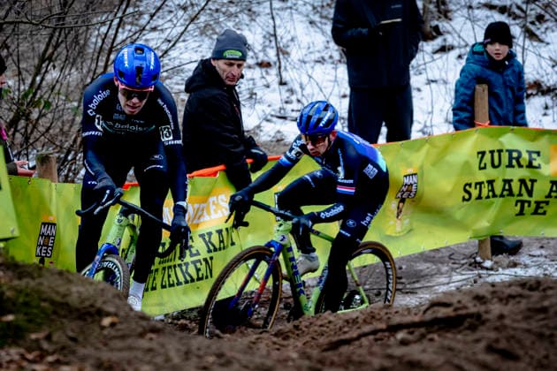 Pim Ronhaar - BALOISE VERZEKERINGEN - HET POETSBUREAU LIONS, Lars van der Haar - BALOISE VERZEKERINGEN - HET POETSBUREAU LIONS during the Nederlands Kampioenschap Veldrijden 2026 in HUIJBERGEN, Netherlands on 11 January 2026, (photo by Caroline van Leusden EYE4images DeFodi Images) -