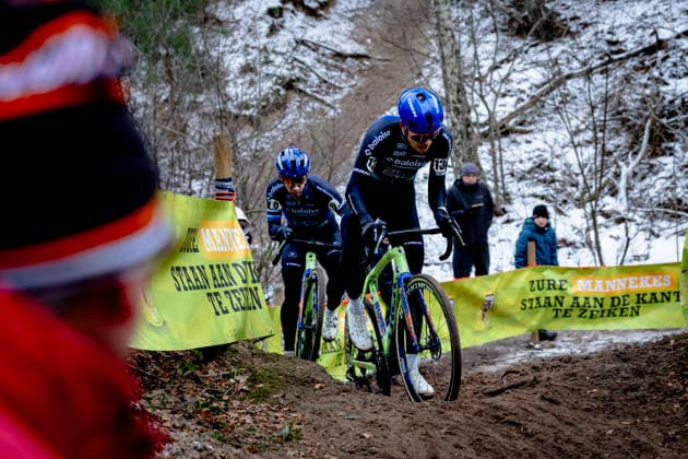 Pim Ronhaar - BALOISE VERZEKERINGEN - HET POETSBUREAU LIONS, Lars van der Haar - BALOISE VERZEKERINGEN - HET POETSBUREAU LIONS during the Nederlands Kampioenschap Veldrijden 2026 in HUIJBERGEN, Netherlands on 11 January 2026, (photo by Caroline van Leusden EYE4images DeFodi Images) -