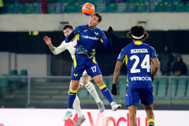 Verona™s Giovane during the Serie A soccer match between Hellas Verona and Lazio at the Bentegodi Stadium in Verona, north west Italy - Sunday , January 11 , 2026. - Soccer .  Copyright: xPaolaxGarbuio Lapressex