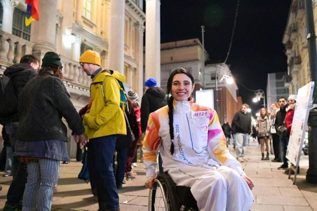 January 11, 2026, Torino: Il passaggio della fiamma olimpica di Milano Cortina 2026 davanti al Museo del cinema alla Mole Antonelliana di Torino, con l atleta paraolimpica Giulia Lamarca, 11 gennaio 2026 ANSA Ufficio stampa Museo del cinema di Torino ++FOTO DIFFUSA DALL UFFICIO STAMPA - USARE SOLO PER ILLUSTRARE OGGI LA NOTIZIA INDICATA NEL TITOLO - NON ARCHIVIARE FOTO NON IN VENDITA - DA USARE SOLO PER FINI GIORNALISTICI - NPK+++ .---.An handout picture provided by Turin Cinema Museum shows the passage of the Milan Cortina 2026 Olympic flame in front of the Cinema Museum at the Mole Antonelliana in Turin, with the paralympic athlete Giulia Lamarca, 11 January 2026 ANSA Press office Turin Cinema Museum handout +++ ANSA PROVIDES ACCESS TO THIS HANDOUT PHOTO TO BE USED SOLELY TO ILLUSTRATE NEWS REPORTING OR COMMENTARY ON THE FACTS OR EVENTS DEPICTED IN THIS IMAGE - NO ARCHIVING - NO LICENSING - NPK Milano Cortina: La Fiamma Olimpica Alla Mole Con Giulia Lamarca  - ZUMAa110 20260111_zaf_a110_058 Copyright: xUfficioxStampaxMuseoxDelxCinemax