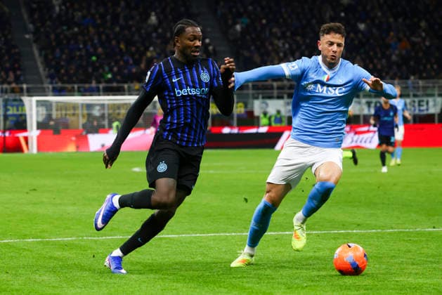 FC Internazionale V SSC Napoli - Serie A Marcus Thuram plays during the Serie A match between FC Internazionale and SSC Napoli in Milano, Italy, on January 11, 2026, at Giuseppe Meazza stadium Milano Italy  Copyright: xMairoxCinquettix originalFilename:cinquetti-fcintern260111_npHuS.jpg