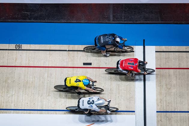 FÖRSTEMANN Robert, ROTHERHAM Matthew, BOCK Benjamin, GILL Archie: Sixdays Bremen 2026 Team 1 - BOBRINK - FÖRSTEMANN Robert ( GER ) - Team 2 - VELO TRACK - ROTHERHAM Matthew ( GBR ) - Team 3 - BOBRINK - BOCK Benjamin ( GER ) - Team 4 - VELO TRACK - GILL Archie ( GBR ) Querformat - quer - horizontal - Landscape - Event Veranstaltung: Sixdays Bremen 2026 - Category Kategorie: Cycling - Track cycling, Rad, Radsport, Bahnrad, Bahn Sixdays - Elite ... - Location Ort: Europe Germany - Bremen - ÖVB Arena - Discipline: Keirin - Distance: ... m - Date Datum: 11.01.2026 Sunday Day 3 -
