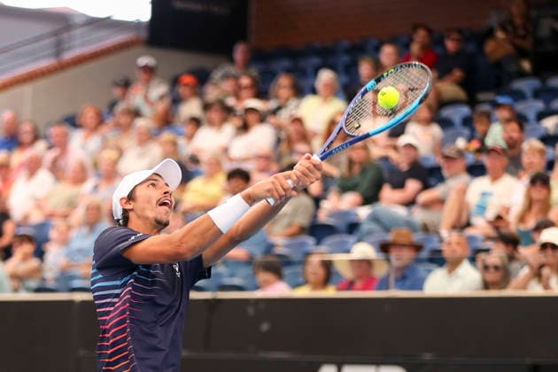 TENNIS ADELAIDE INTERNATIONAL, Alexei Popyrin of Australia in his match against Reilly Opelka of the USA during the Adelaide International at Memorial Drive Tennis Club in in Adelaide, Monday, January 12, 2026. ( NO ARCHIVING, EDITORIAL USE ONLY ADELAIDE SOUTH AUSTRALIA AUSTRALIA  Copyright: xMATTxTURNERx 20260112130337233667