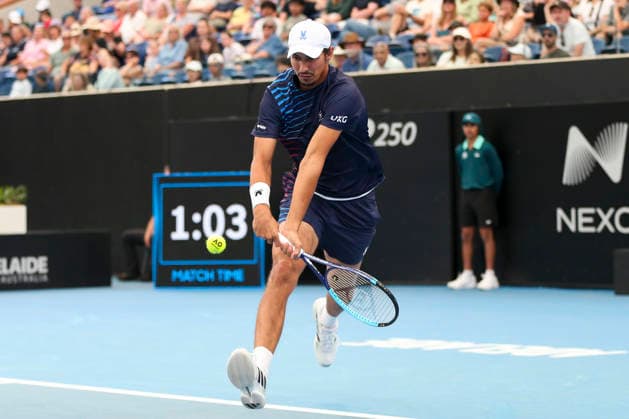 TENNIS ADELAIDE INTERNATIONAL, Alexei Popyrin of Australia in his match against Reilly Opelka of the USA during the Adelaide International at Memorial Drive Tennis Club in in Adelaide, Monday, January 12, 2026. ( NO ARCHIVING, EDITORIAL USE ONLY ADELAIDE SOUTH AUSTRALIA AUSTRALIA  Copyright: xMATTxTURNERx 20260112189221119644
