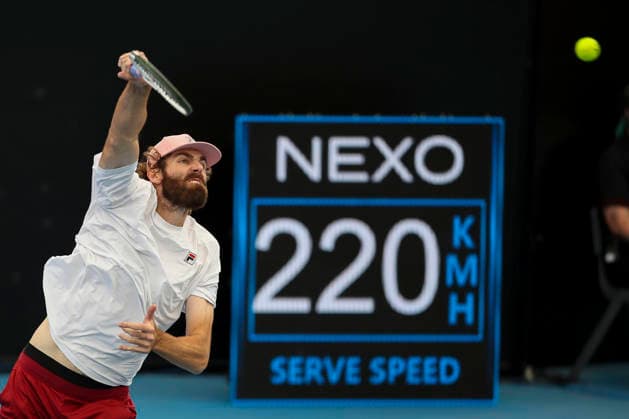 TENNIS ADELAIDE INTERNATIONAL, Reilly Opelka of the USA in his match against Alexei Popyrin of Australia during the Adelaide International at Memorial Drive Tennis Club in in Adelaide, Monday, January 12, 2026. ( NO ARCHIVING, EDITORIAL USE ONLY ADELAIDE SOUTH AUSTRALIA AUSTRALIA  Copyright: xMATTxTURNERx 20260112199982244890