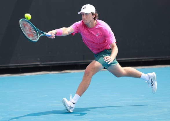 Brandon Holt (USA), Australian Open 2026 Qualifikation, Melbourne Park, Victoria, Australia. Copyright: xJuergenxHasenkopfx