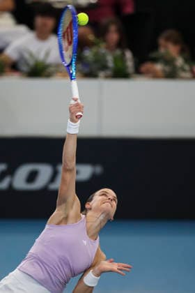 TENNIS ADELAIDE INTERNATIONAL, Maria Sakkari of Greece in her match against Daria Kasatkina of Australia during the Adelaide International at Memorial Drive Tennis Club in in Adelaide, Monday, January 12, 2026. ( NO ARCHIVING, EDITORIAL USE ONLY ADELAIDE SOUTH AUSTRALIA AUSTRALIA  Copyright: xMATTxTURNERx 20260112115820392802