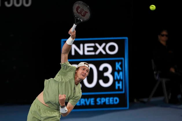 TENNIS ADELAIDE INTERNATIONAL, Sebastian Korda of the USA in his match against Thanasi Kokkinakis of Australia during the Adelaide International at Memorial Drive Tennis Club in in Adelaide, Monday, January 12, 2026. ( NO ARCHIVING, EDITORIAL USE ONLY ADELAIDE SOUTH AUSTRALIA AUSTRALIA  Copyright: xMATTxTURNERx 20260112171449393188