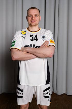 Hannover: Handball - EM 2026 - Deutschland - Pressekonferenz Justus Fischer (Deutschland) Portrait Gesicht Hannover Deutschland