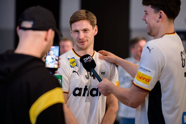 Hannover: Handball - EM 2026 - Deutschland - Pressekonferenz Rune Dahmke (Deutschland), Marko Grgic (Deutschland) Hannover Deutschland