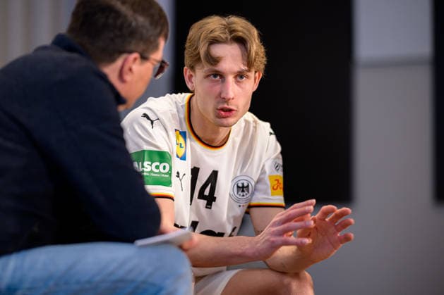 Hannover: Handball - EM 2026 - Deutschland - Pressekonferenz Mathis Häseler Haeseler (Deutschland) Hannover Deutschland