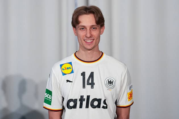 12.01.2026, xydrx, Handball, Portraittermin der Deutschen Nationalmannschaft in Hannover vor der EHF Euro 2026: Mathis Haeseler Niedersachsen Deutschland