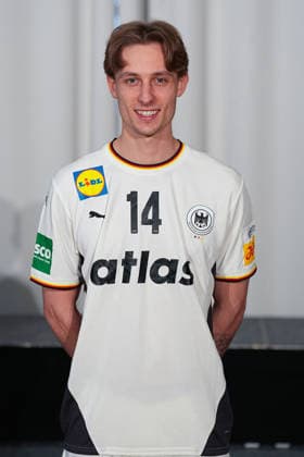 12.01.2026, xydrx, Handball, Portraittermin der Deutschen Nationalmannschaft in Hannover vor der EHF Euro 2026: Mathis Haeseler Niedersachsen Deutschland
