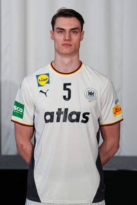 12.01.2026, xydrx, Handball, Portraittermin der Deutschen Nationalmannschaft in Hannover vor der EHF Euro 2026: Miro Schluroff Niedersachsen Deutschland